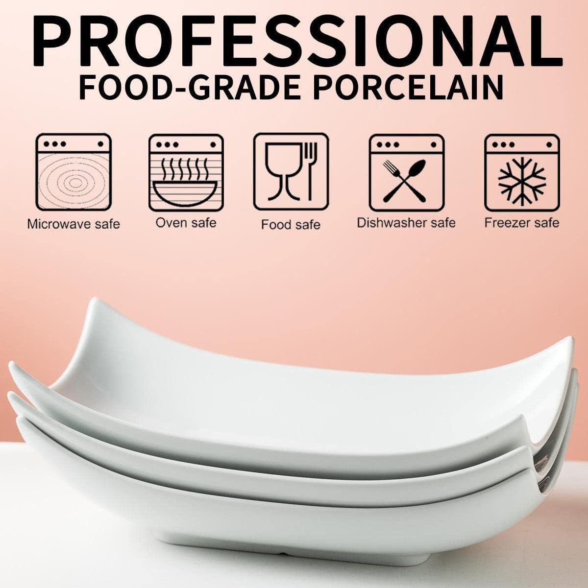 Gomakren 3-Piece Curved Porcelain Serving Bowl Set