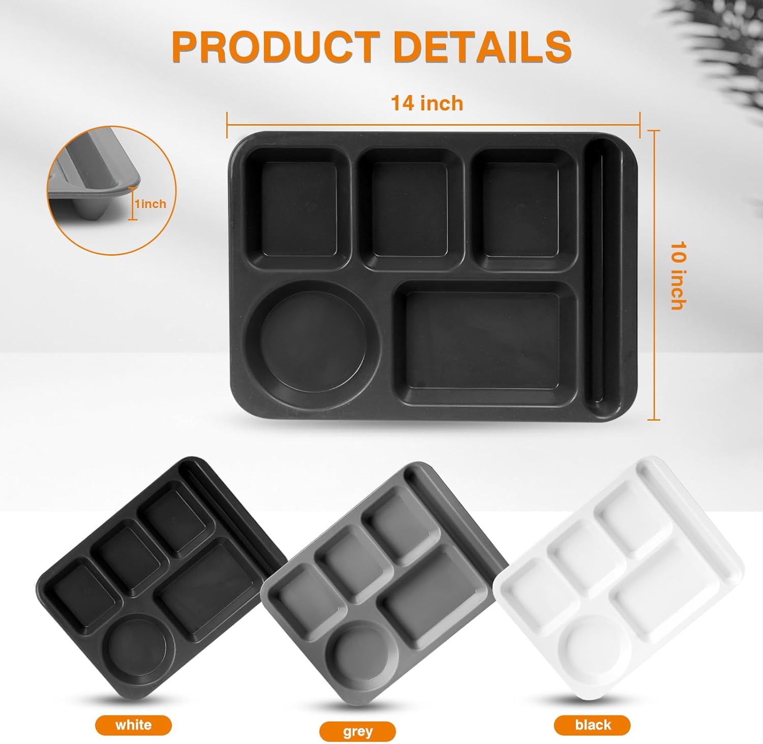 DYB DONGYONGBAO 14 Inch Large Divided Plates Set 3PCS