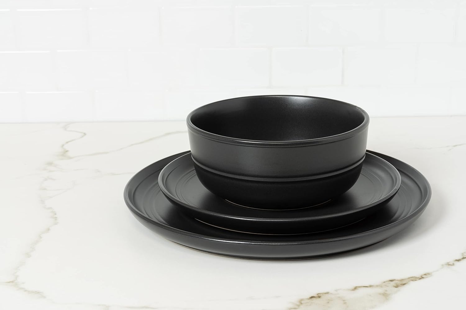 Matte Black Elegant 105-inch Dinner Plate Set of 6