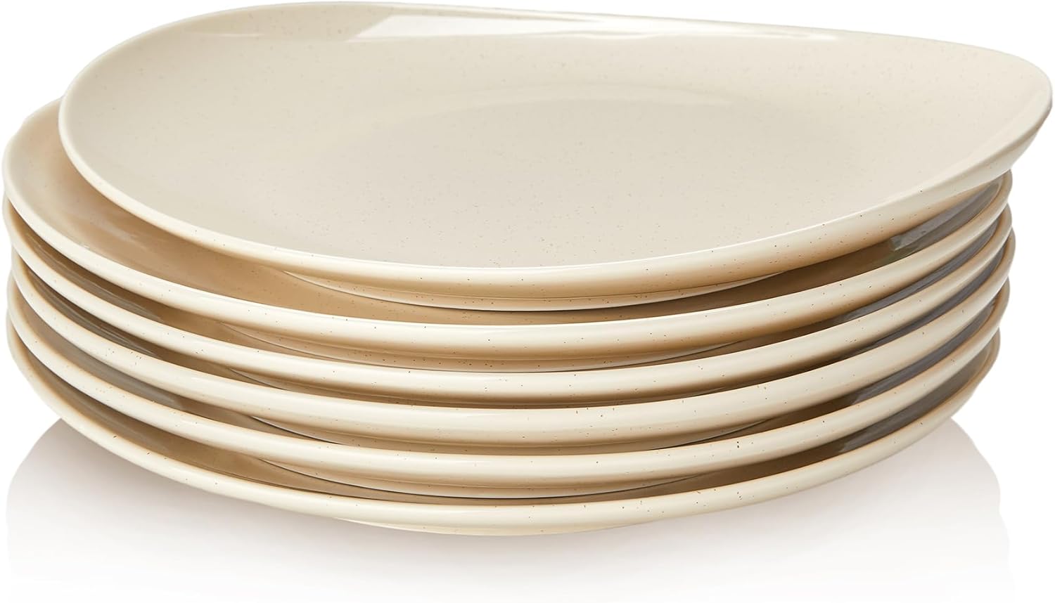 Curved Design Set of 6 Dinner Plates - dishwasher microwave oven safe