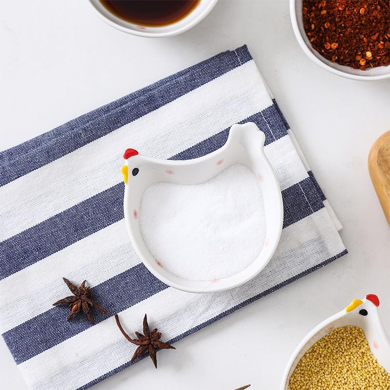 3-Piece Cute Ceramic Chicken Shaped Dip Bowls Home Kitchen Accessories