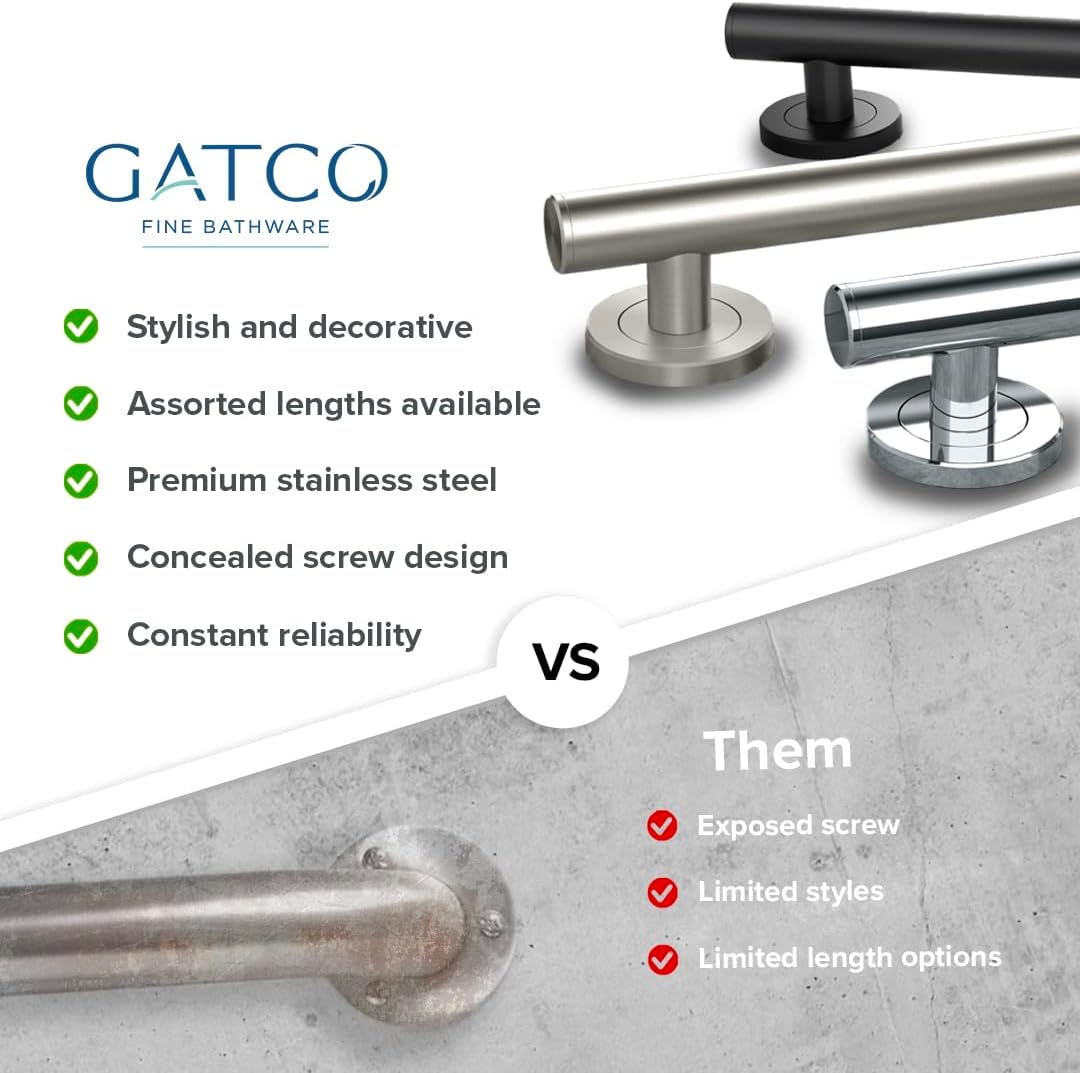 Gatco 30 Safety Grab Bar for Elderly Durable ADA Compliant