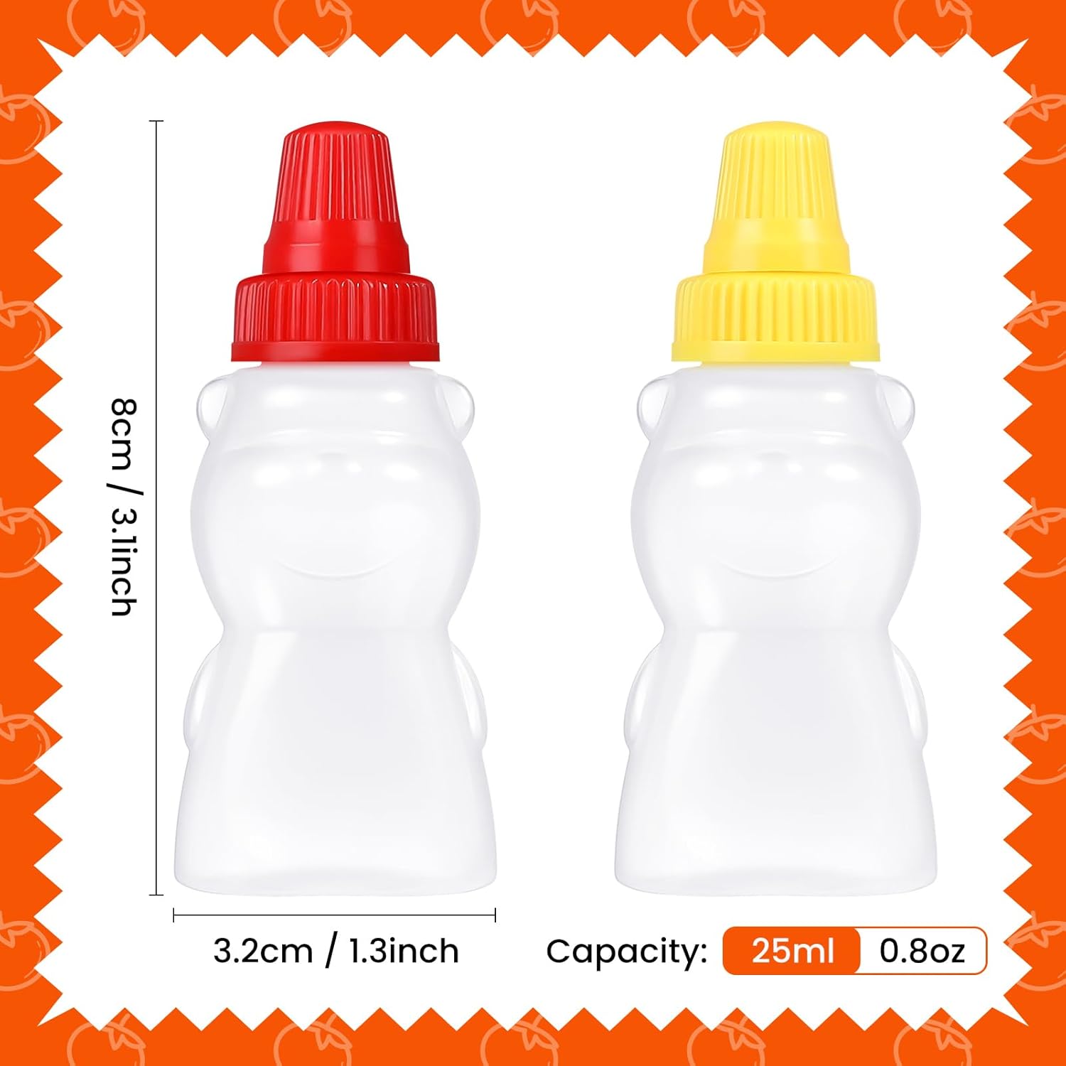 4-Piece Bear-Shaped Condiment Bottles