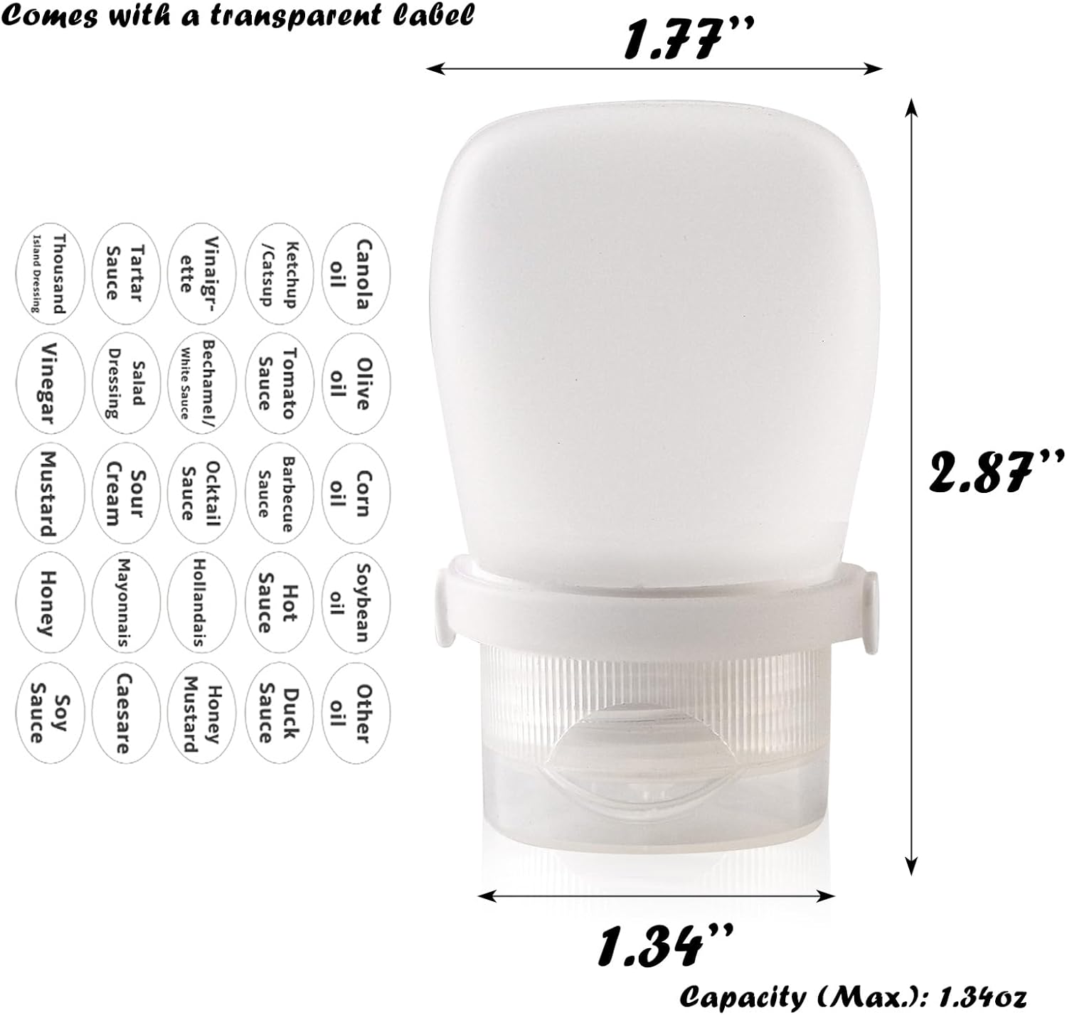 6-Pack Silicone Travel Condiment Bottles