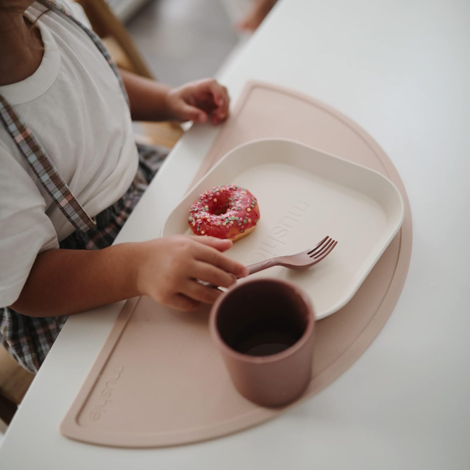 Mushie Square Dinnerware Plates for Kids Set of 2