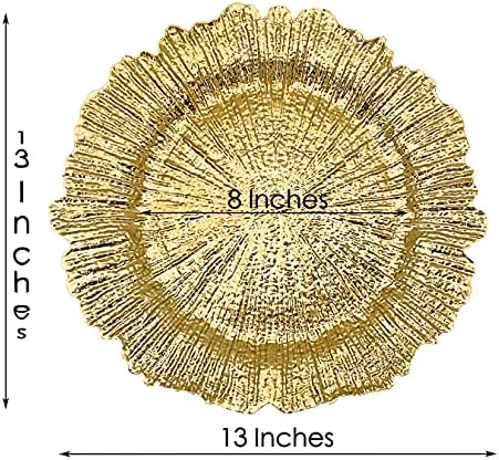 Henilosson 13-inch Gold charger plates for elegant parties 24 pack