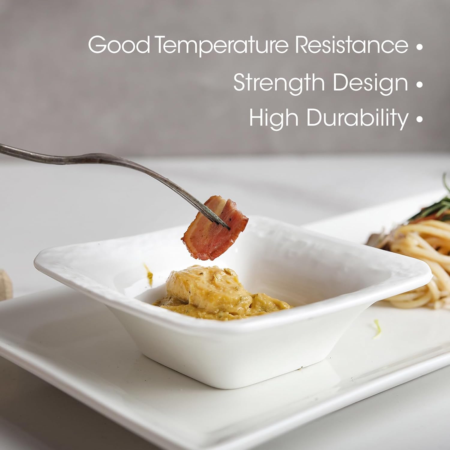 Feenmai Ceramic Dipping Bowl Set of 6 4 oz Square Serving Bowls