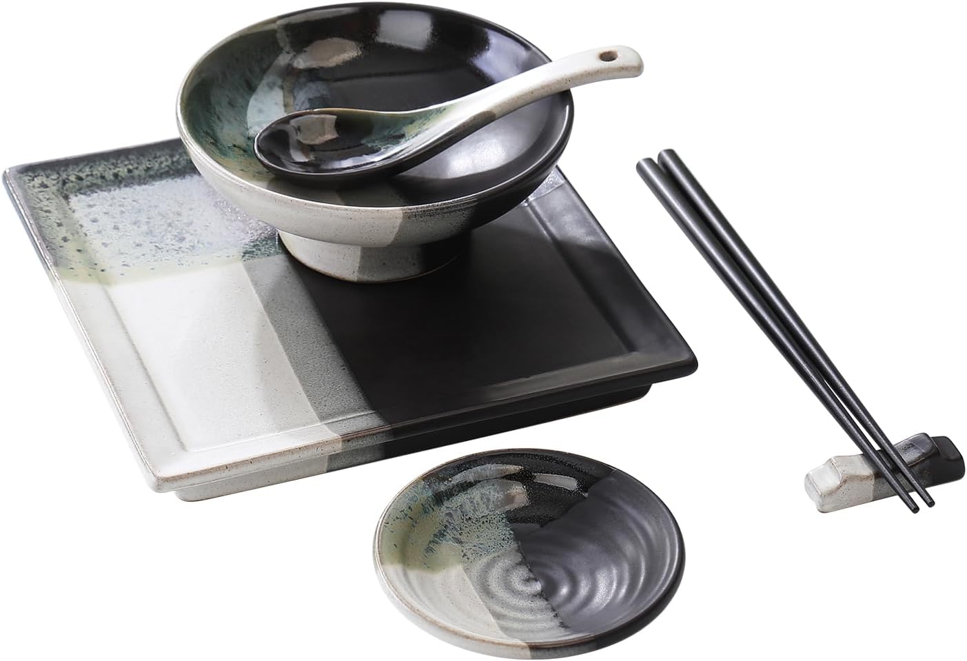 Authentic Japanese Design 6-Piece Dinnerware Set for solo dining