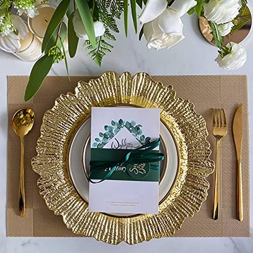 Henilosson 13-inch Gold charger plates for elegant parties 24 pack