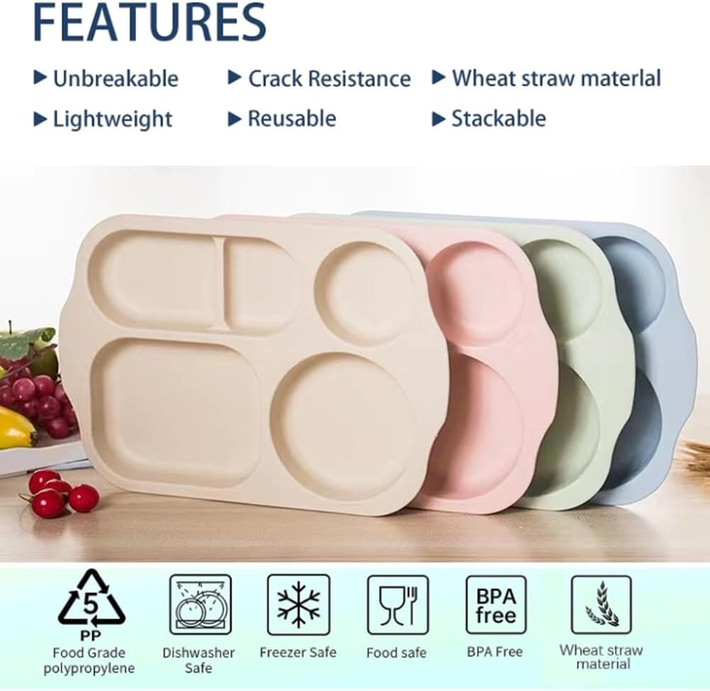 RUIBOLU 12 Divided Plates BPA-Free Portion Control
