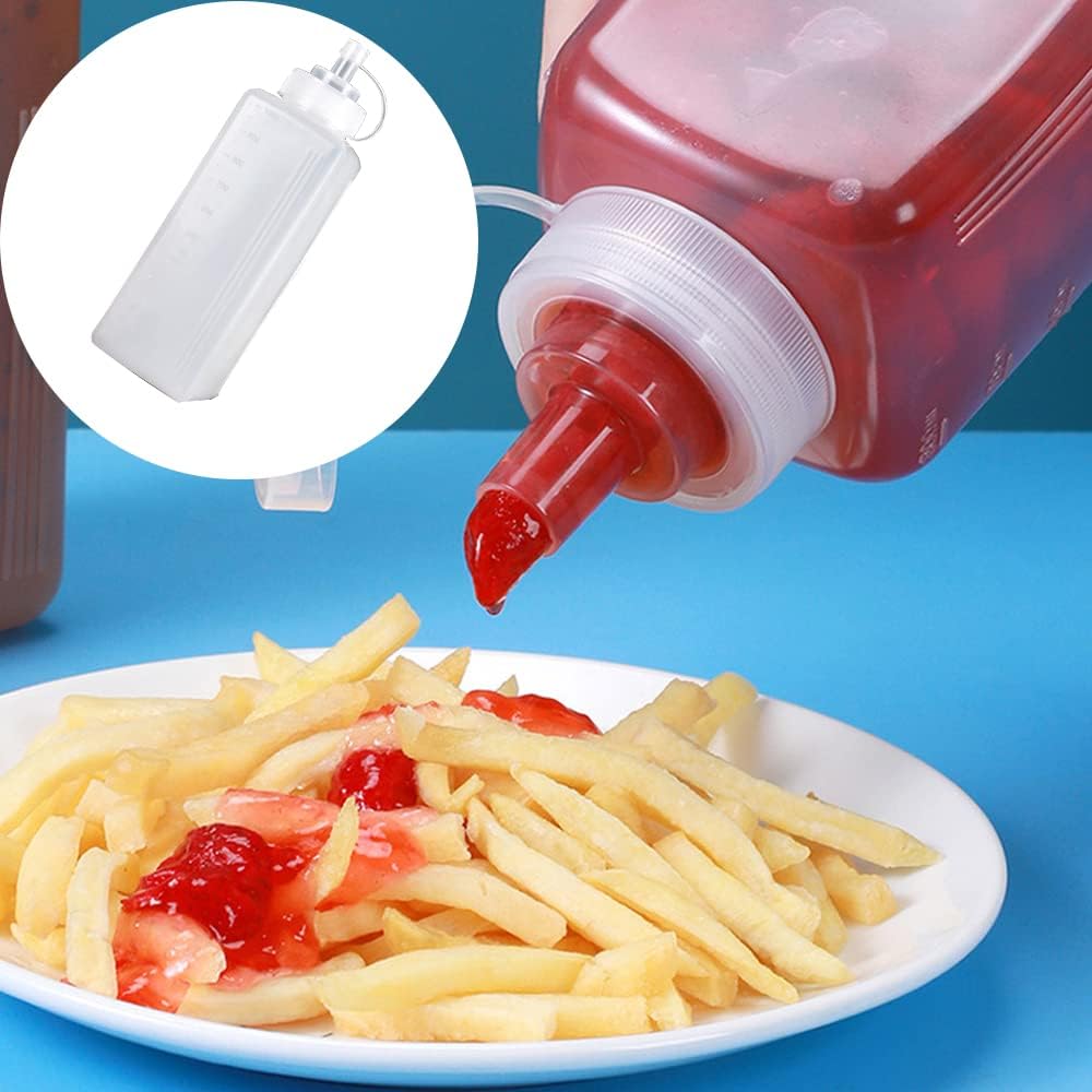 Premium Plastic Squeeze Condiment Dispenser with Square Design