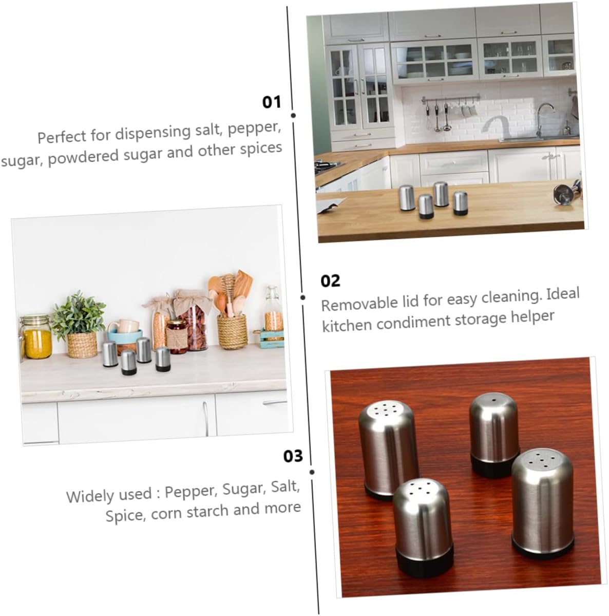 8-Piece Stainless Steel Seasoning Bottles