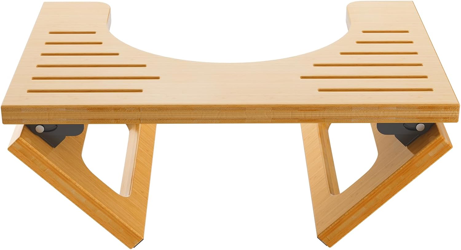 High-Quality Bamboo Toilet Stool for Adults Collapsible Non-Slip and Ergonomic