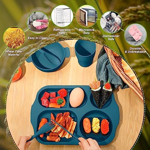 Tanlade 24-Piece Divided Dinnerware Set for Kids Adults