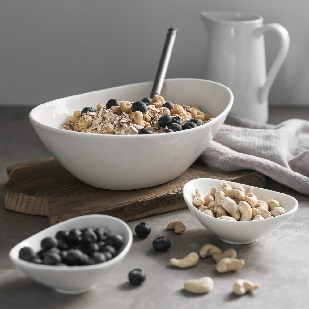 DOWAN 9 Serving Bowls Set of 4 White