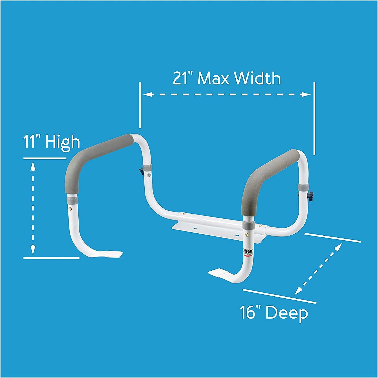 Carex Toilet Safety Frame Adjustable for Elderly Handicapped 300lbs Capacity