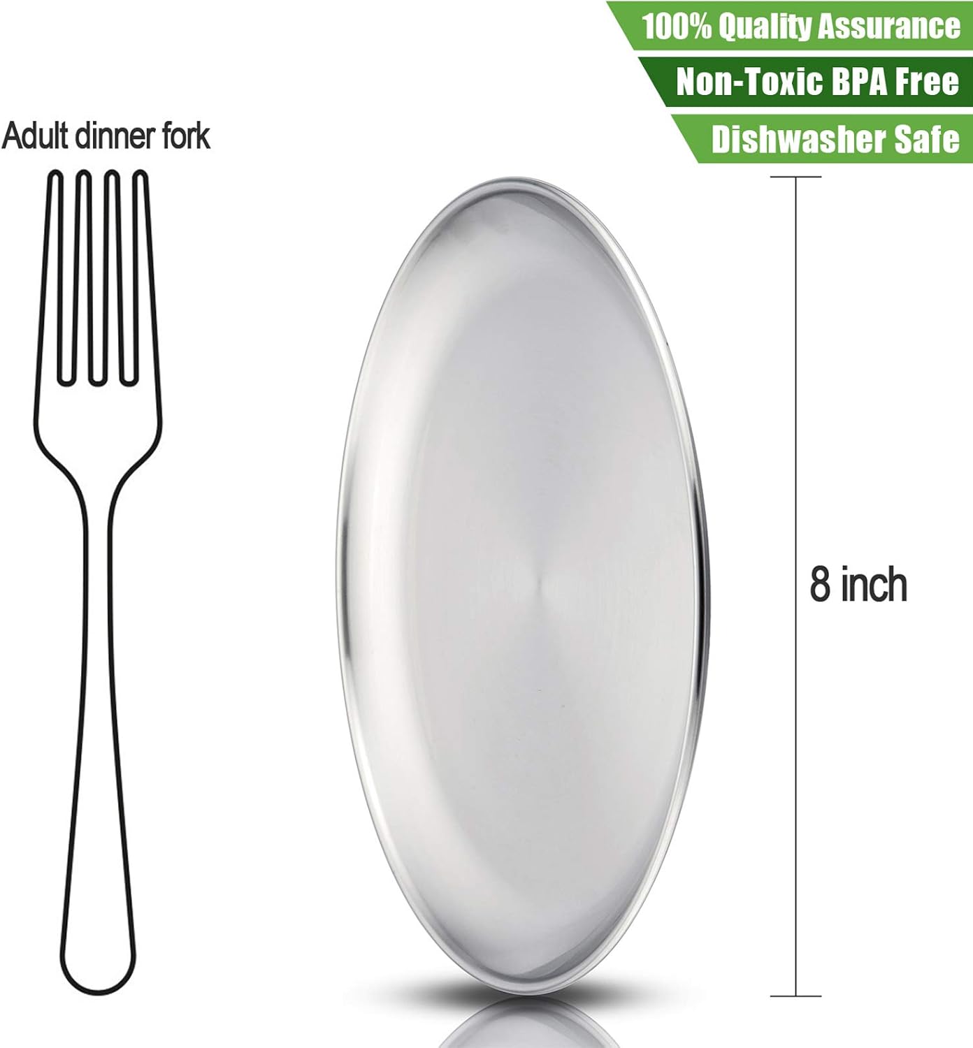 HaWare 6-Piece Stainless Steel Plates for Kids