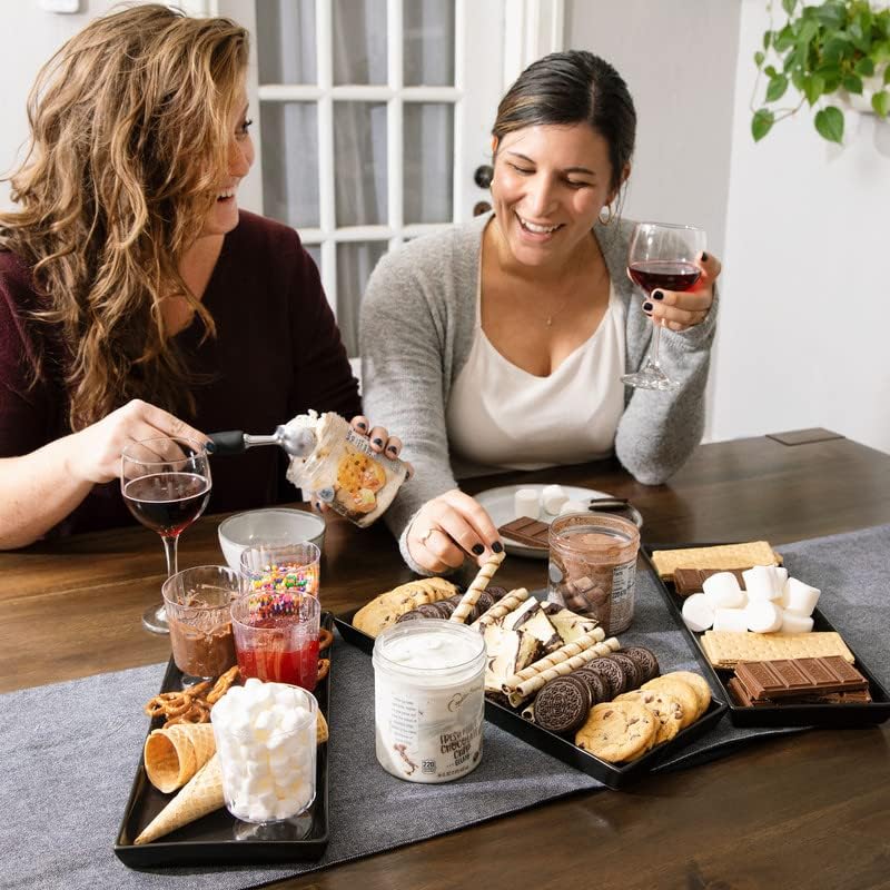 Home Beets Matte Black Ceramic Serving Platters Set of 4 for Entertaining