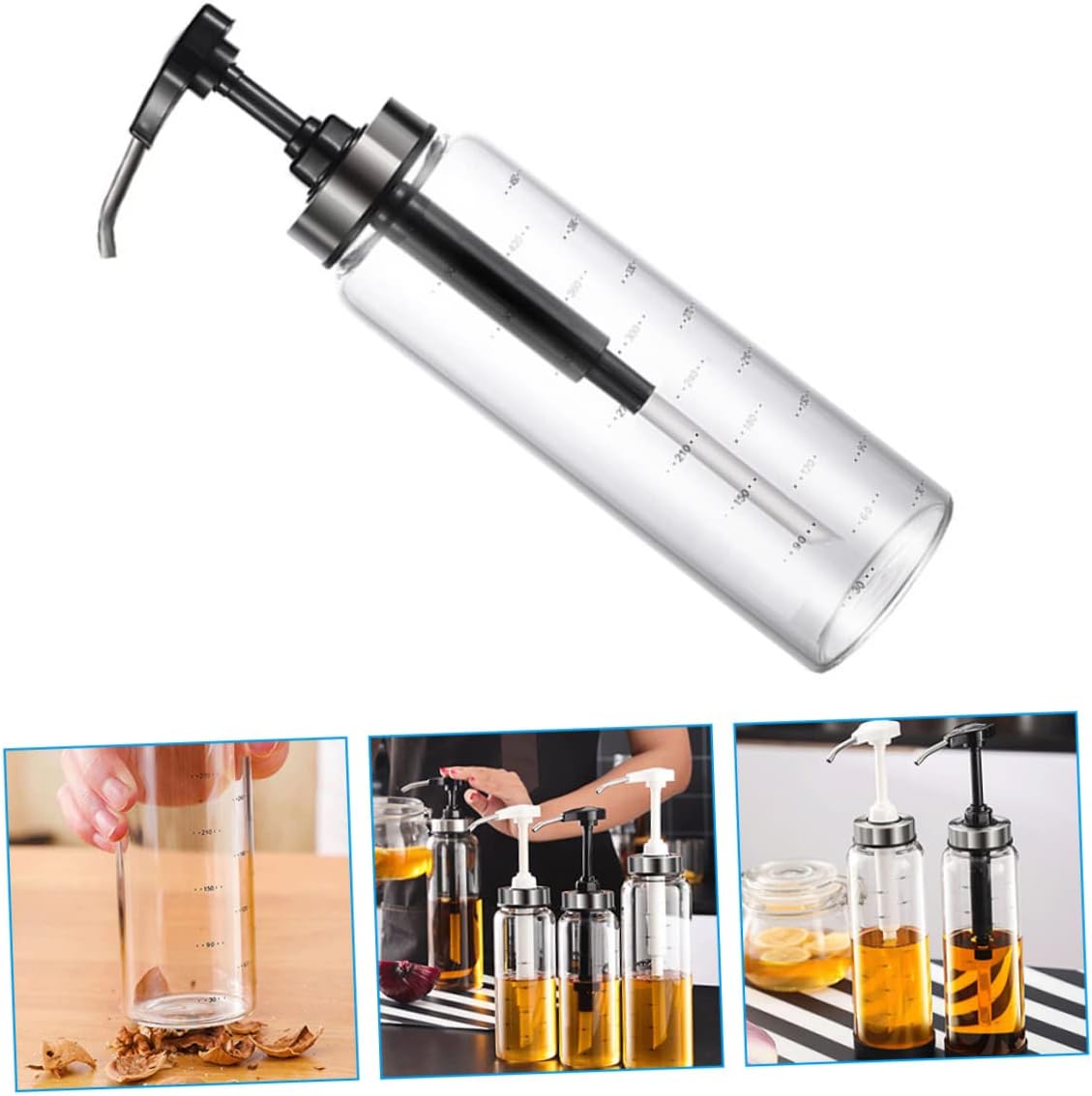 Perfect for Honey Syrups Salad Dressings - 500ml Glass Metal Dispenser Initiatives