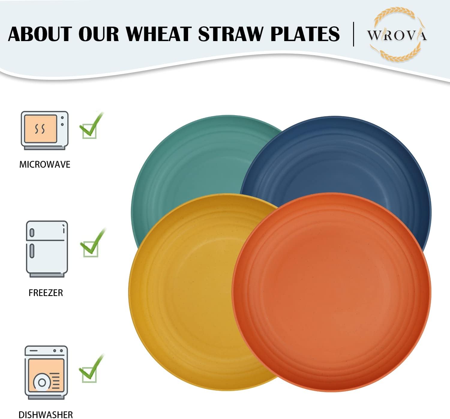 8-Piece Unbreakable Dinner Plates Set