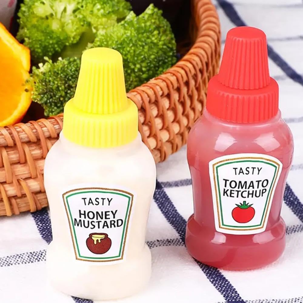 25ml Mini Condiment Squeeze Bottles Set