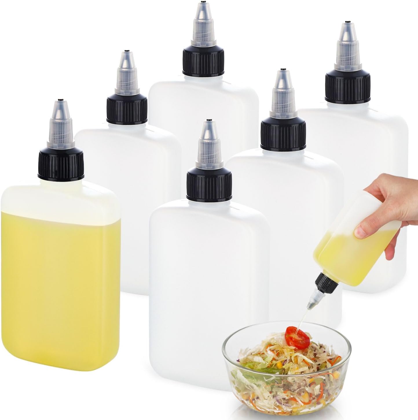 RAMFIYN 6-Pack Mini Squeeze Bottles for Camping Cooking
