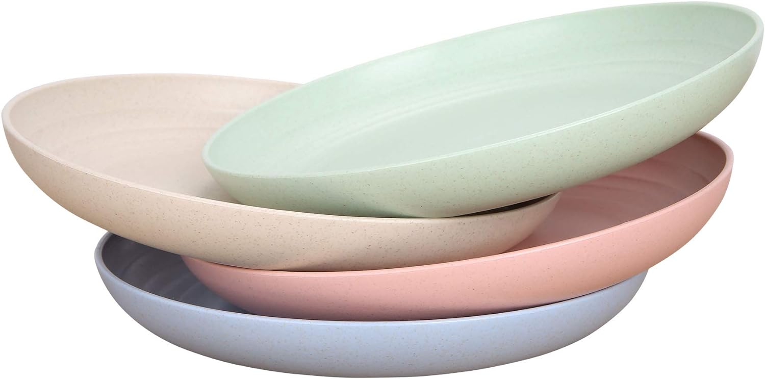 LuckyZone Unbreakable 78in Reusable Dinner Plates Eco-Friendly DishwasherMicrowave Safe