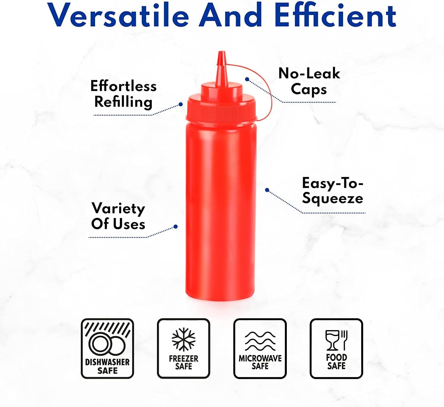 New Star Foodservice Squeeze Bottles Pack of 6 Red