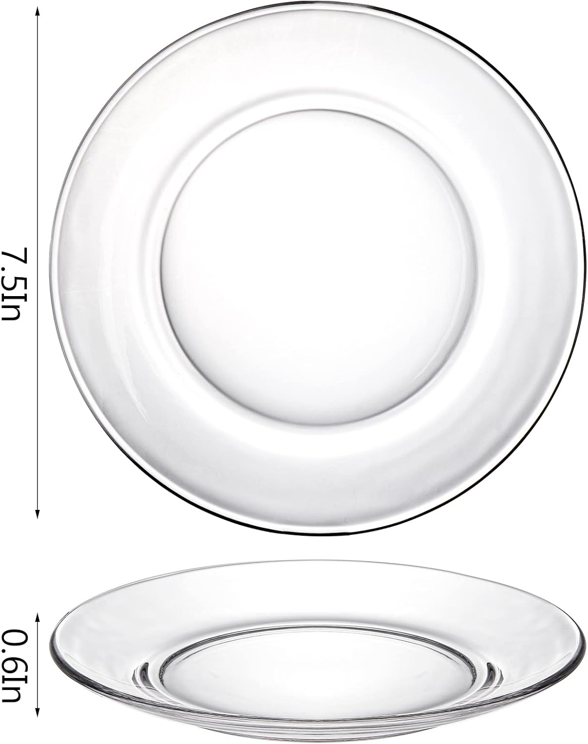 Elegant 8-Pack Glass Dessert Plate