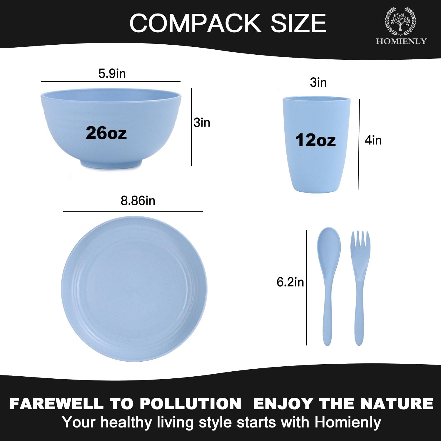 Homienly Premium Rice Pasta Bowls Set Microwave dishwasher safe