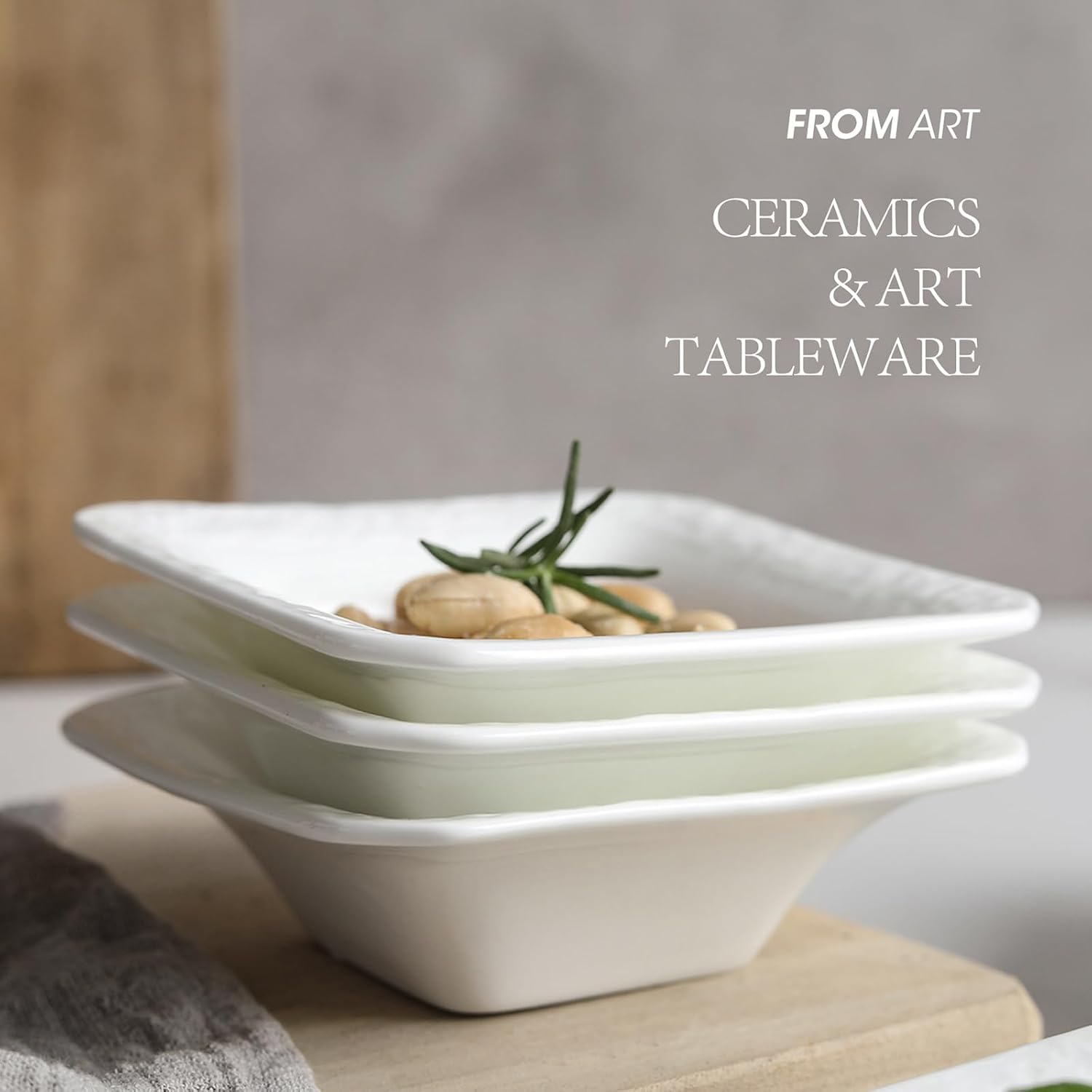 Feenmai Ceramic Dipping Bowl Set of 6 4 oz Square Serving Bowls