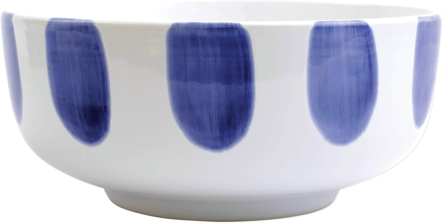 Vietri Viva Santorini Dot Large Footed Serving Bowl