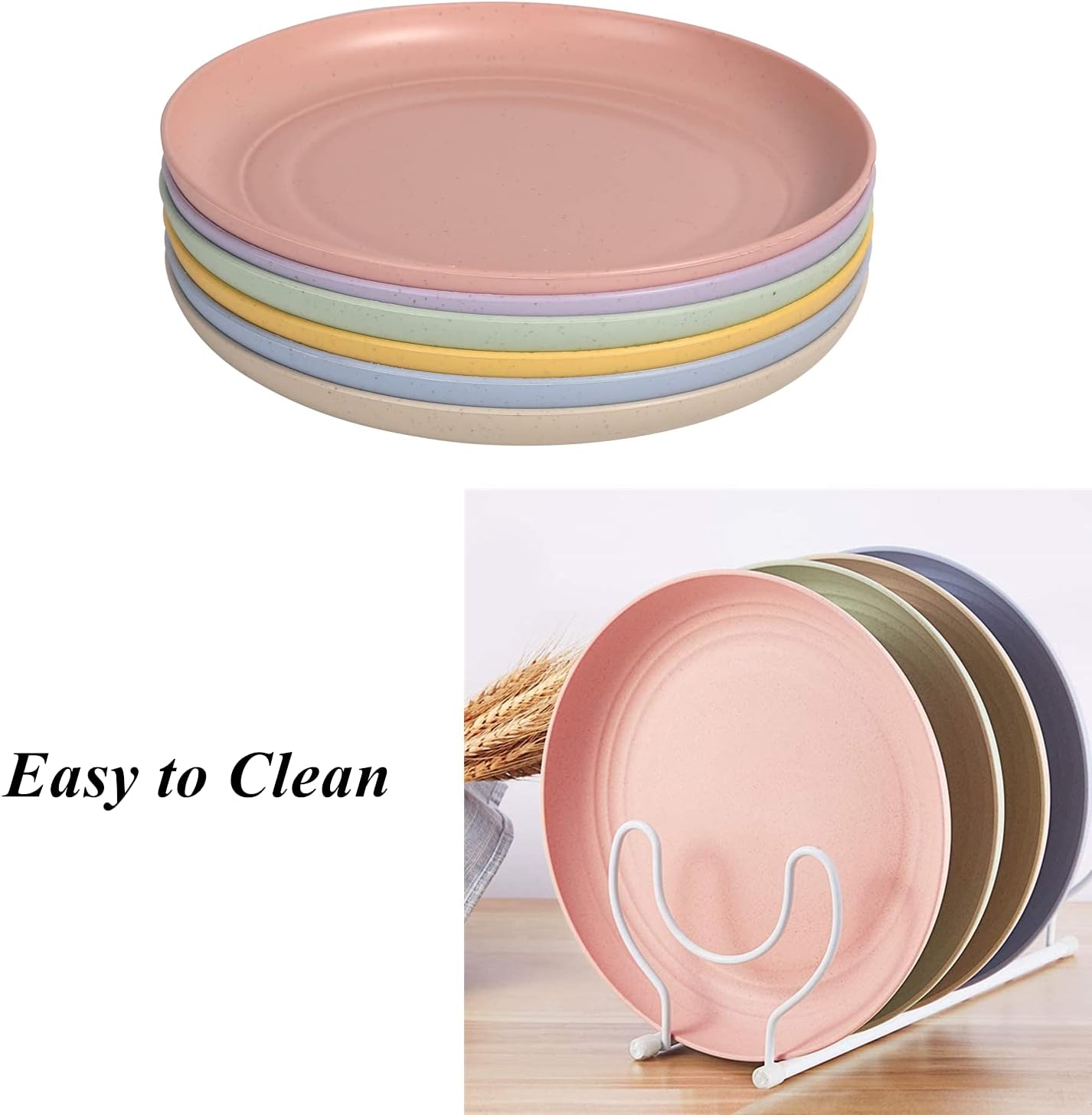 CAMBUY Lightweight Unbreakable Dinner Plates Set 6-Piece