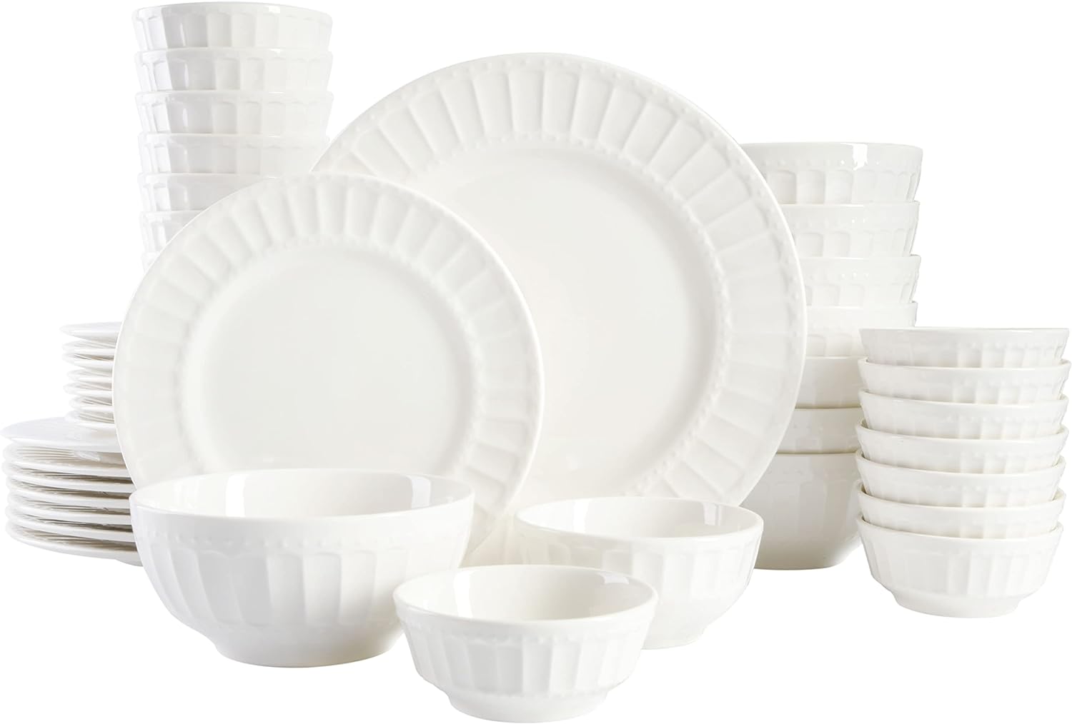 Gibson Home Zen Buffet Dinnerware Set Service for 8 Embossed