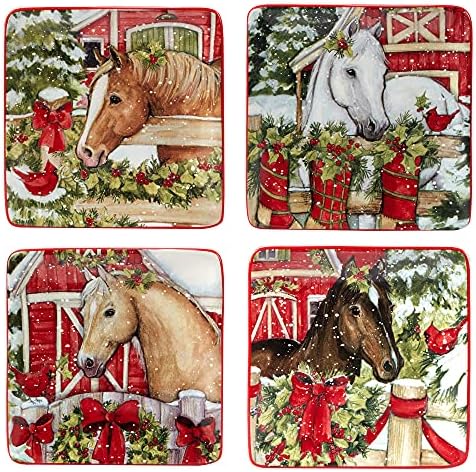 Homestead Christmas Dinner Plates for Entertaining Holidays