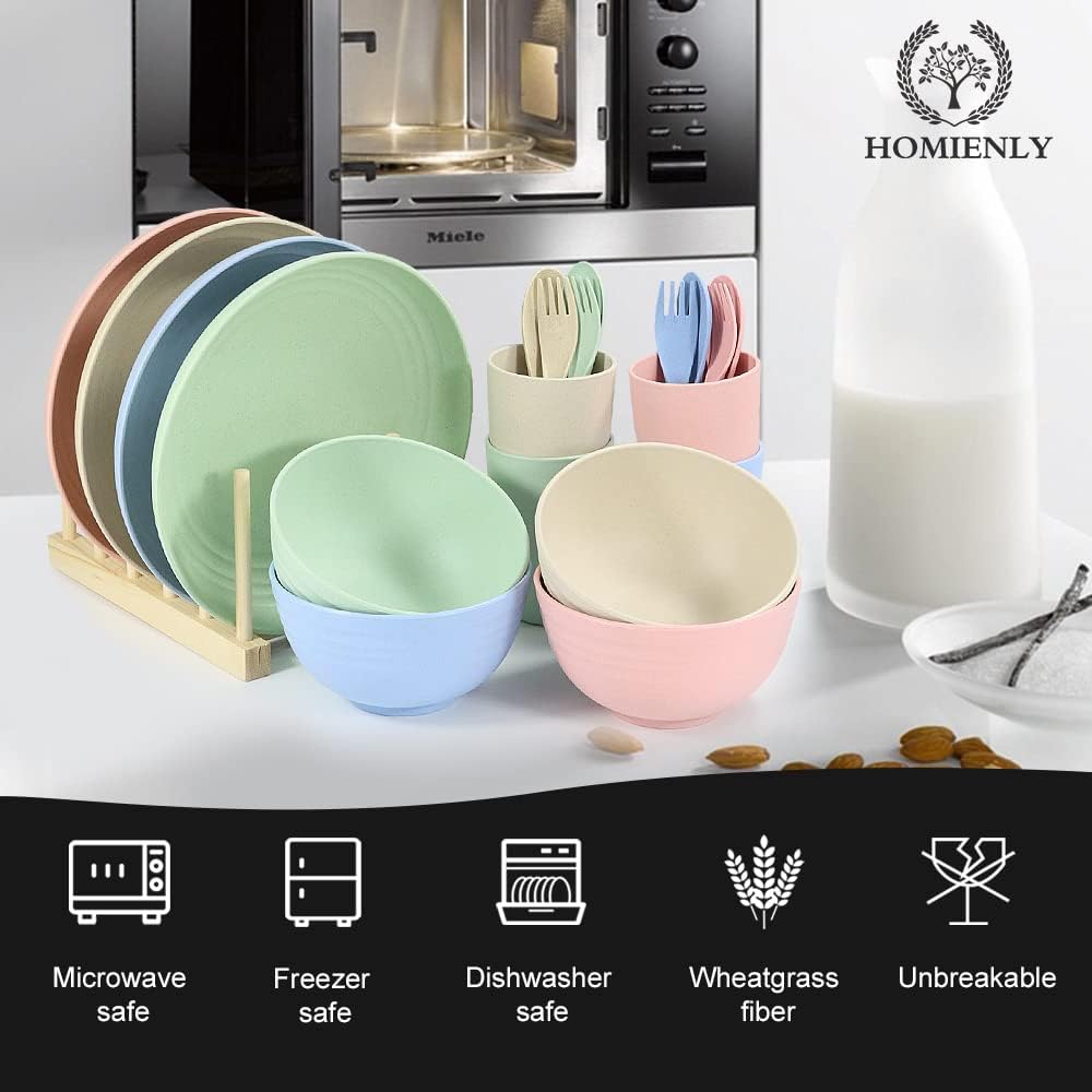 Homienly Premium Rice Pasta Bowls Set Microwave dishwasher safe