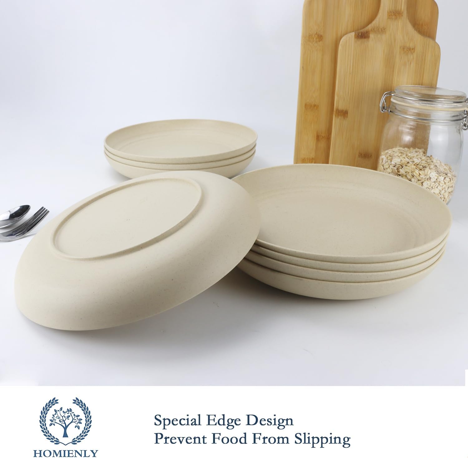 Homienly Deep Dinner Plates Set of 12 Alternative to Plastic Plates