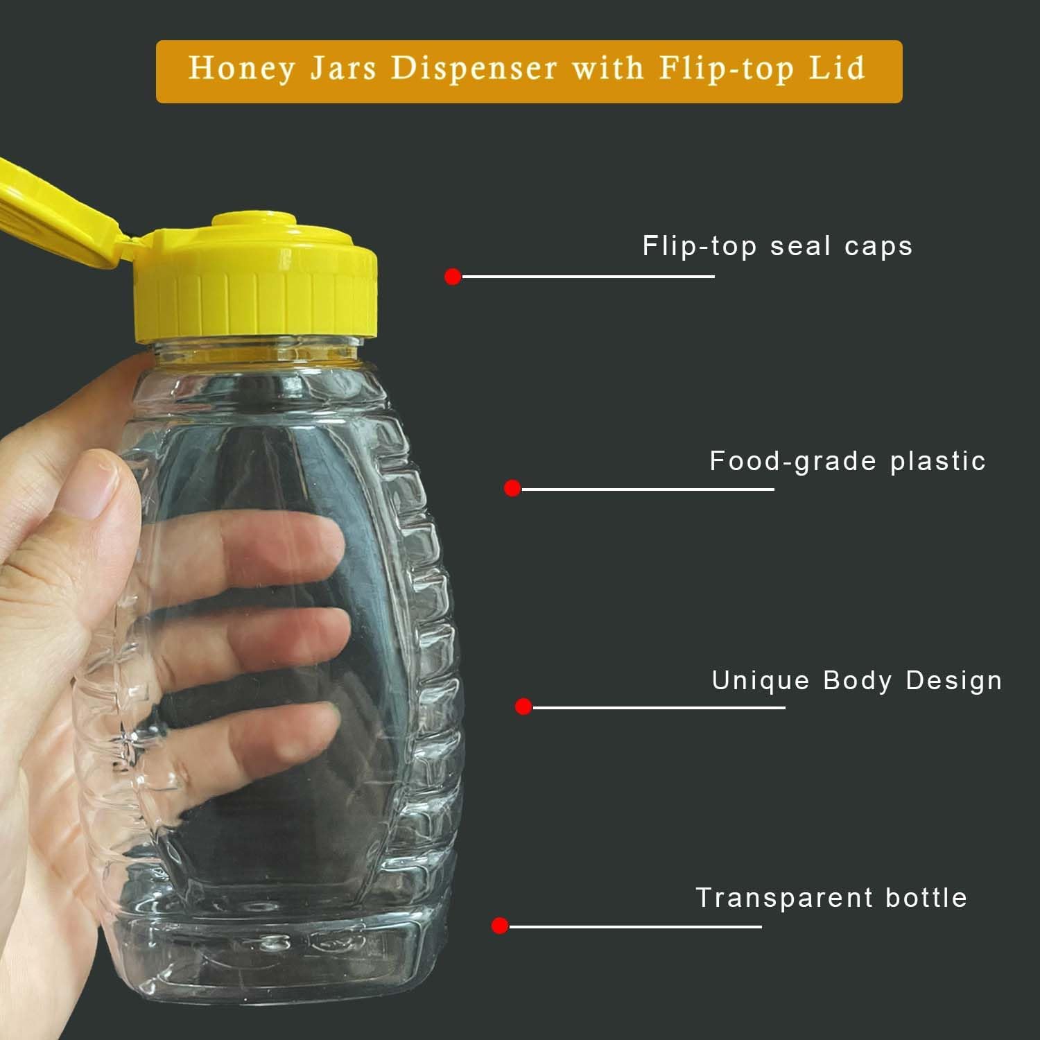 Double Squeezable Honey Jar Set with Funnel 180ml