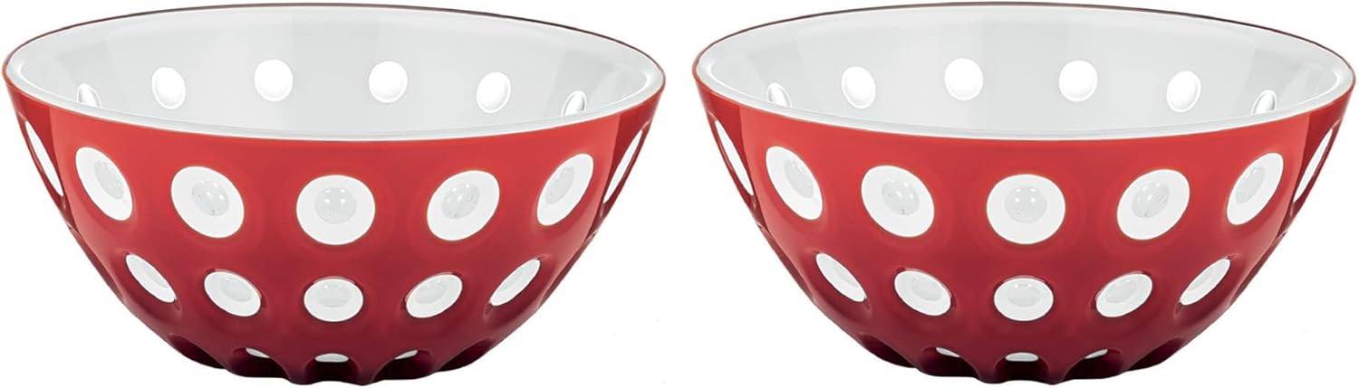 Gbuzzini Le Murrine 47 Bowl Set 2 - Red White - Elegant Design Durable