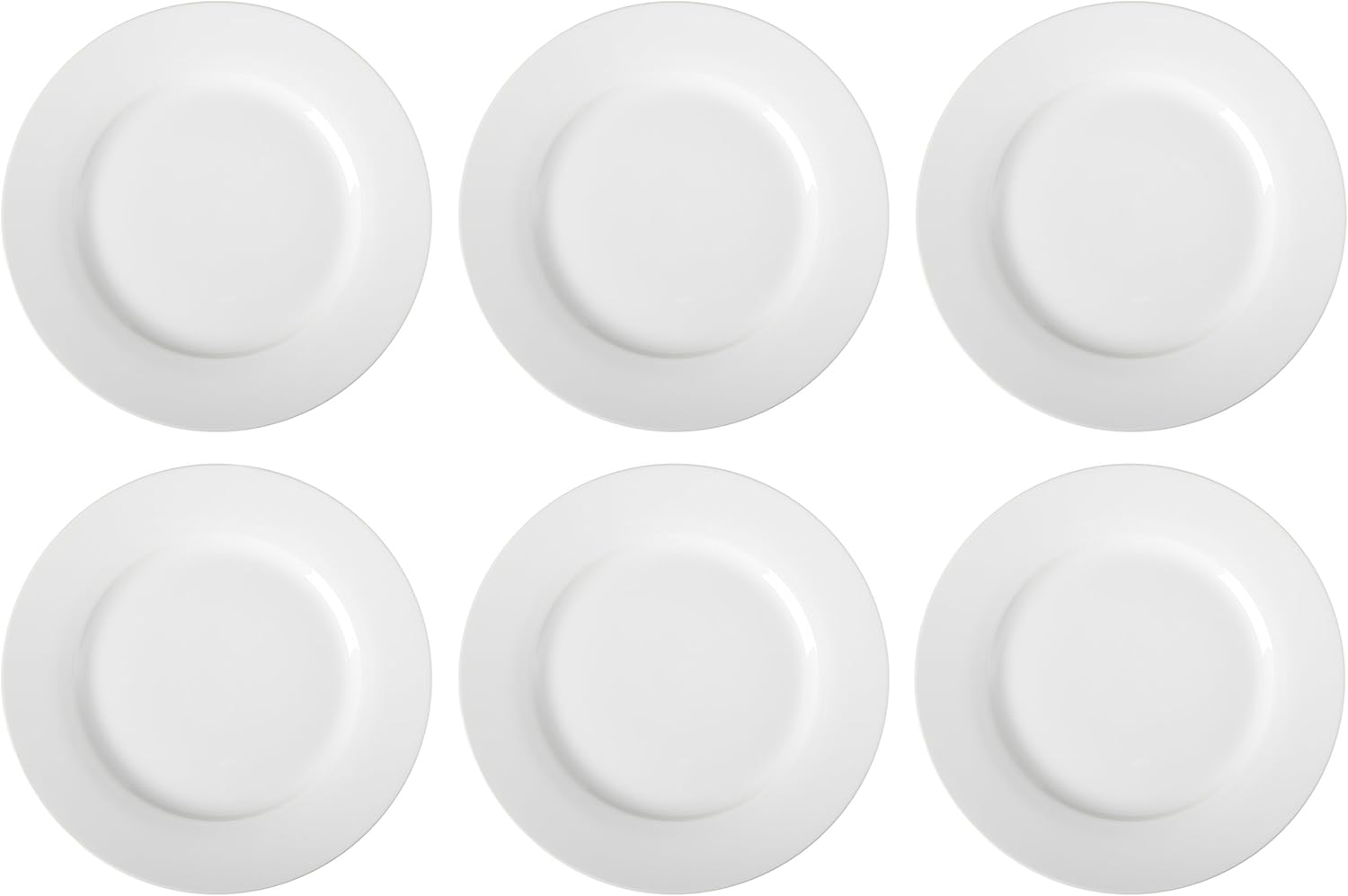 Amazon Basics 6-Piece White Dinner Plate Set 105 Inches