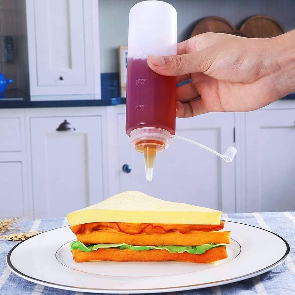 Abnaok Condiment Squeeze Bottles 2-Pack Durable Ergonomic