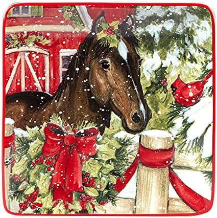 Homestead Christmas Dinner Plates for Entertaining Holidays