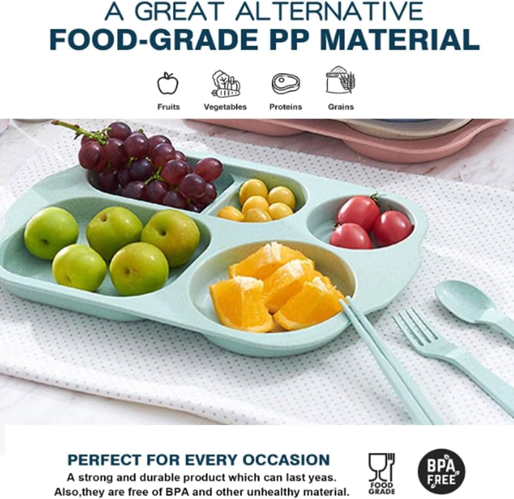 RUIBOLU 12 Divided Plates BPA-Free Portion Control