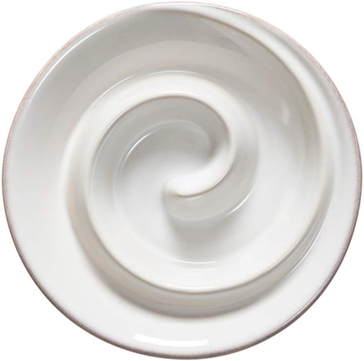 Elegant White 6-Inch Ceramic Spiral Appetizer Dish - Microwave Dishwasher Safe