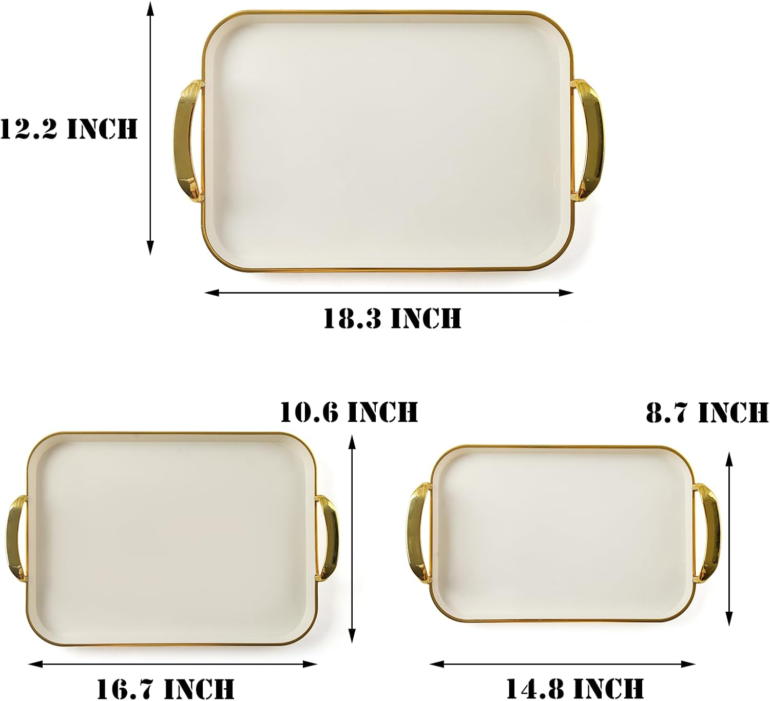 JEESA Set of 3 Serving Platters with Handles