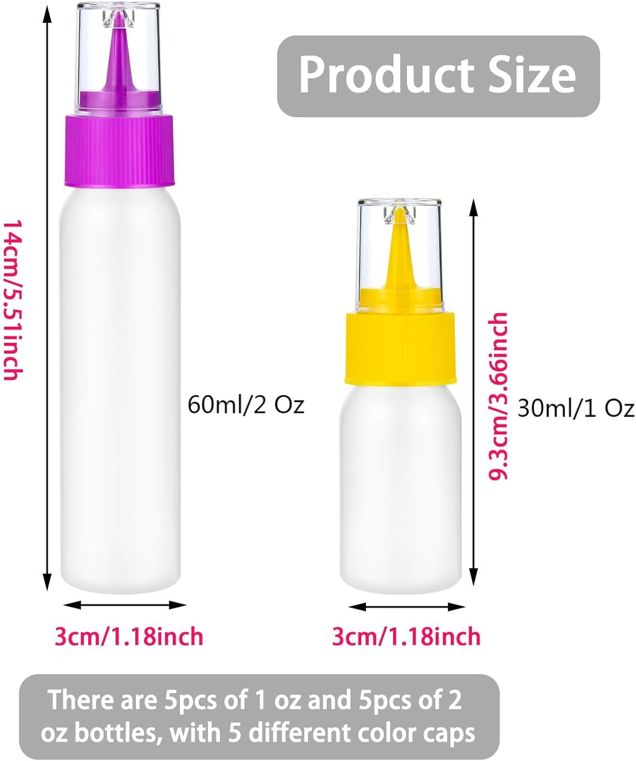 10pack of 30ml60ml Squeeze Writer Bottles