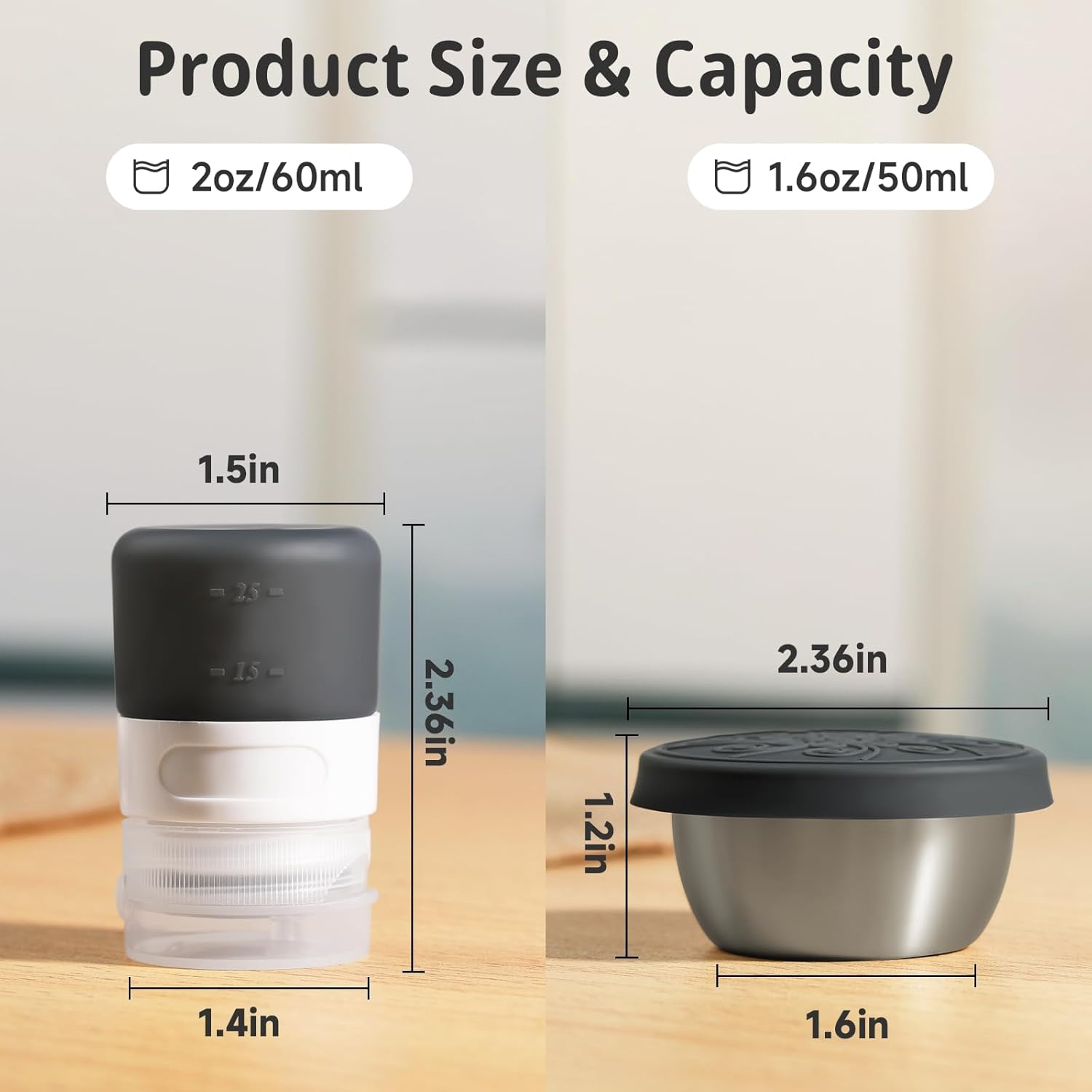 8-Piece Condiment Containers Set for Lunch Box