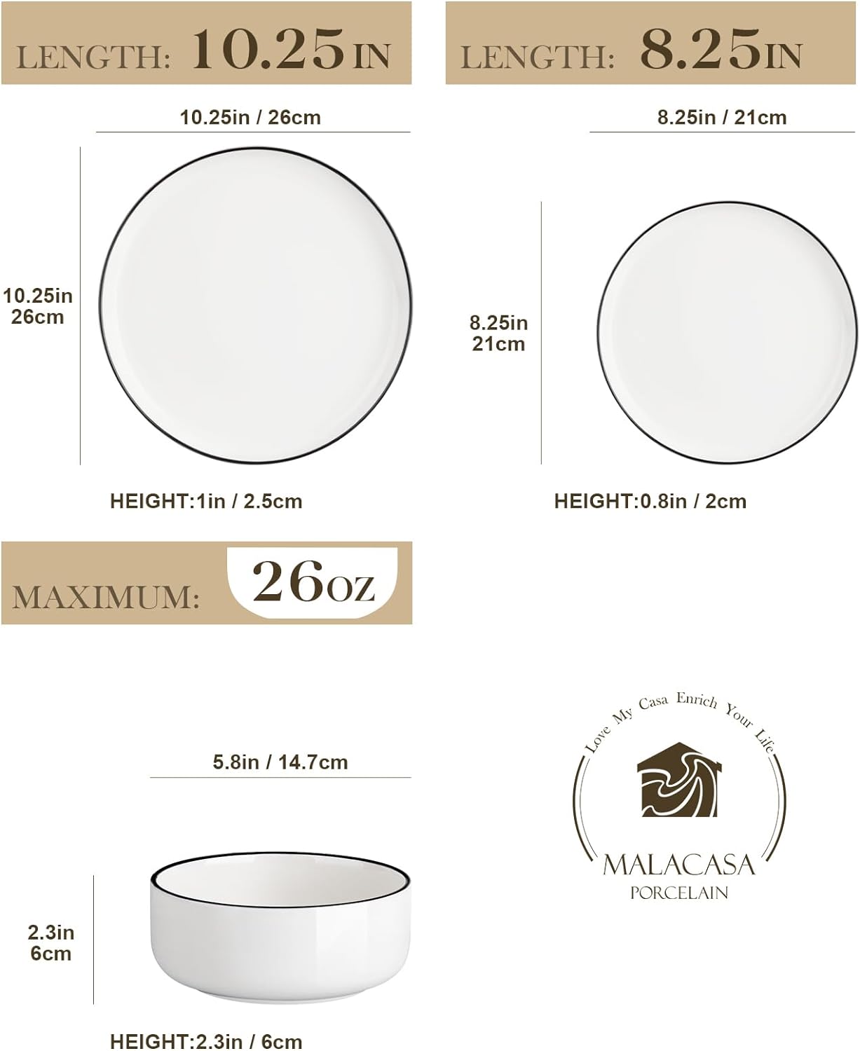 Malacasa 12-Piece Dinnerware Set