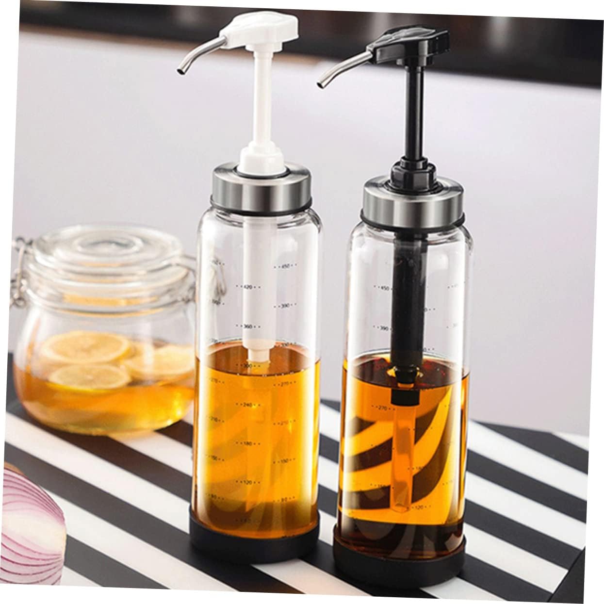 BrightFufu 500ml Press Bottle Honey Jar Dispenser Compact and Reusable Squeeze Bottle