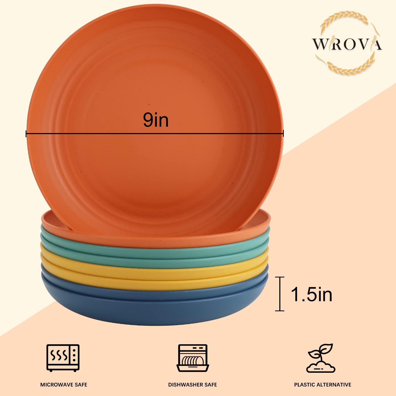 8-Piece Unbreakable Dinner Plates Set